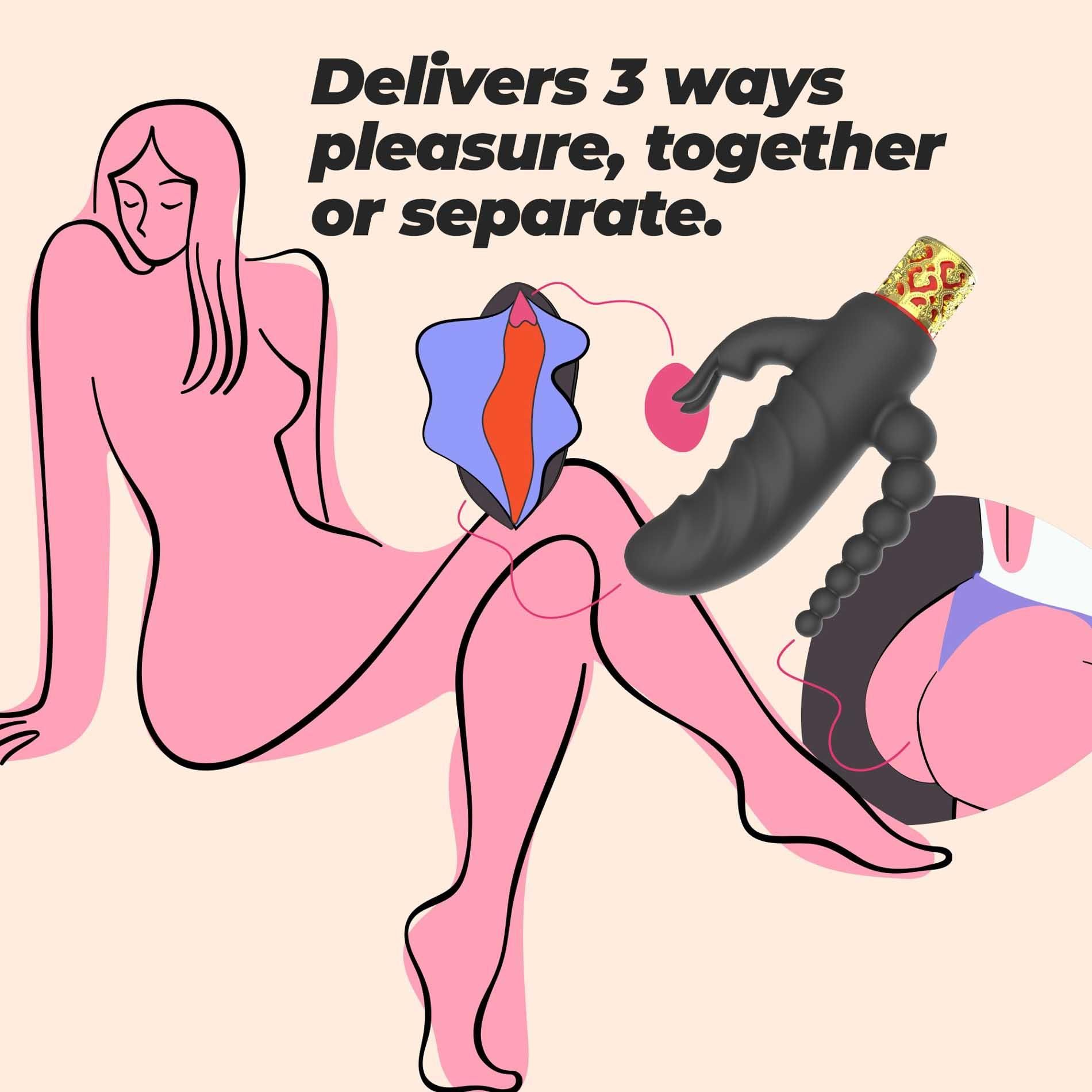 Wibrator królik Crushious Romanov, 13.3 cm (czarny)