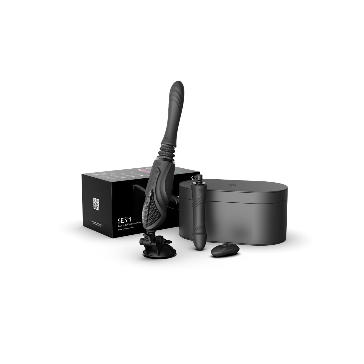 Sex maszyna Zalo Sesh, 19,6 cm (czarny)