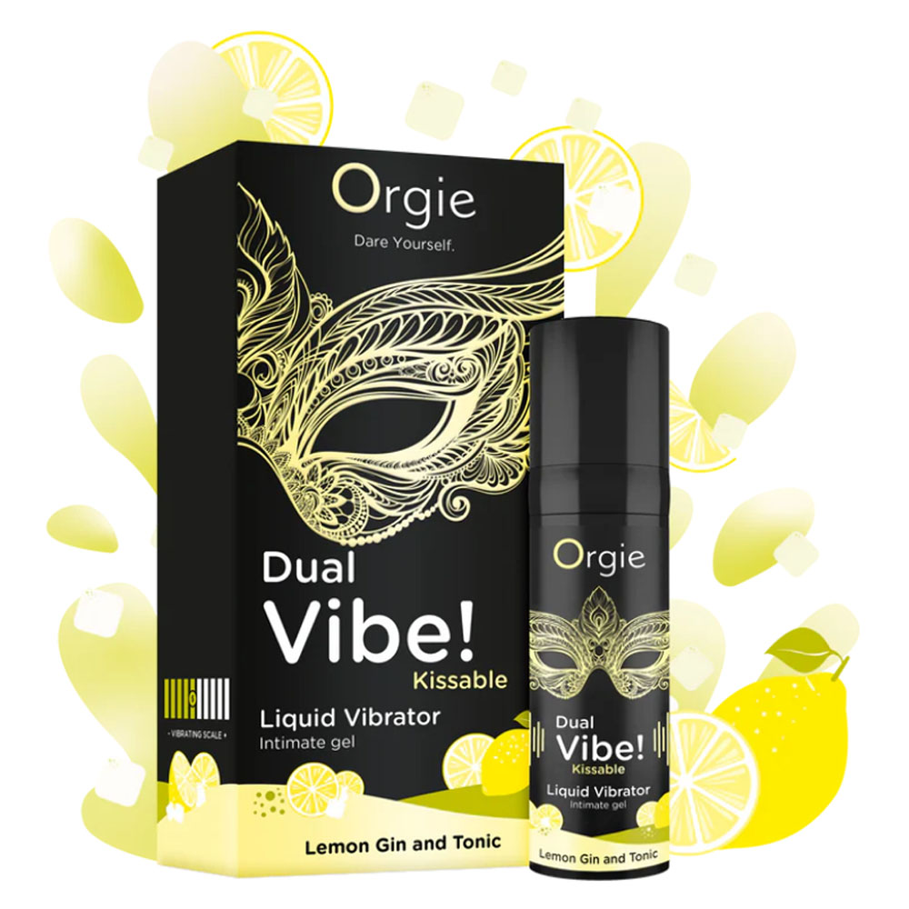 Жидкий вибратор Orgie Dual Vibe! Liquid Vibrator Lemon Gin and Tonic, 15 мл