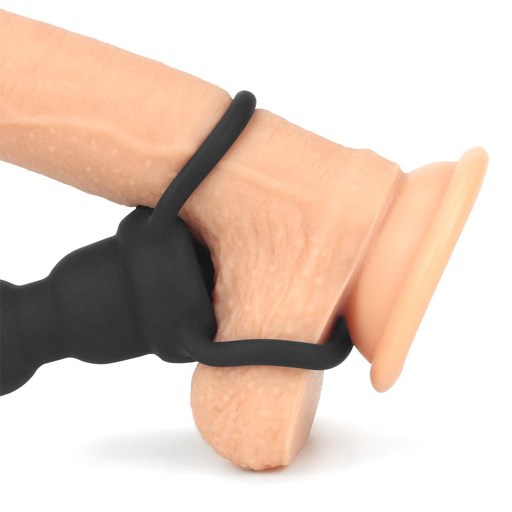 Lovetoy Vibrating Rock Balled Double Prober - Pierścień wibracyjny, Czarny, 13 cm