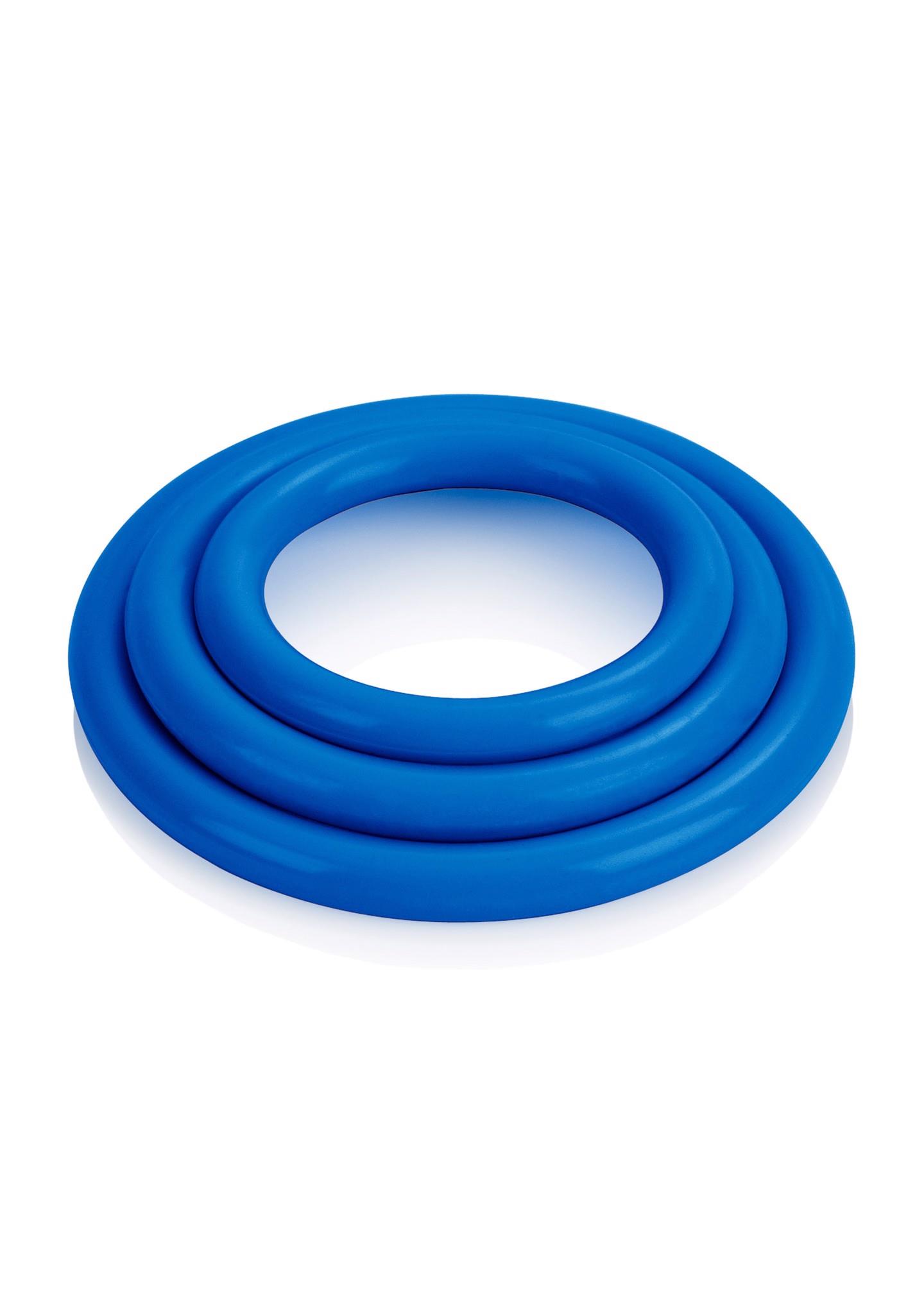 Эрекционное кольцо Calexotics Tri-Rings, 3 шт (синий)