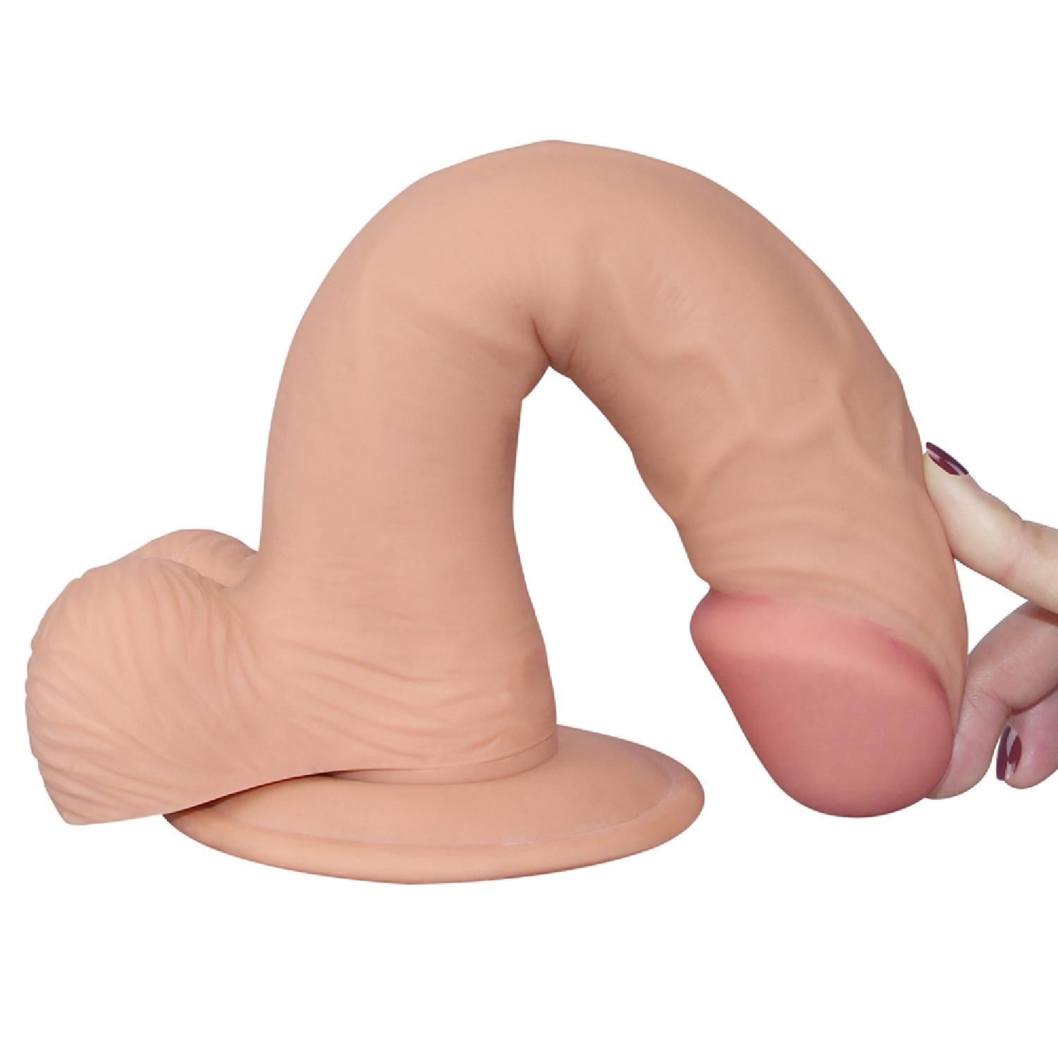 Dildo z przyssawką LoveToy The Ultra Soft Dude Flesh, 22 cm (w kolorze cielistym)