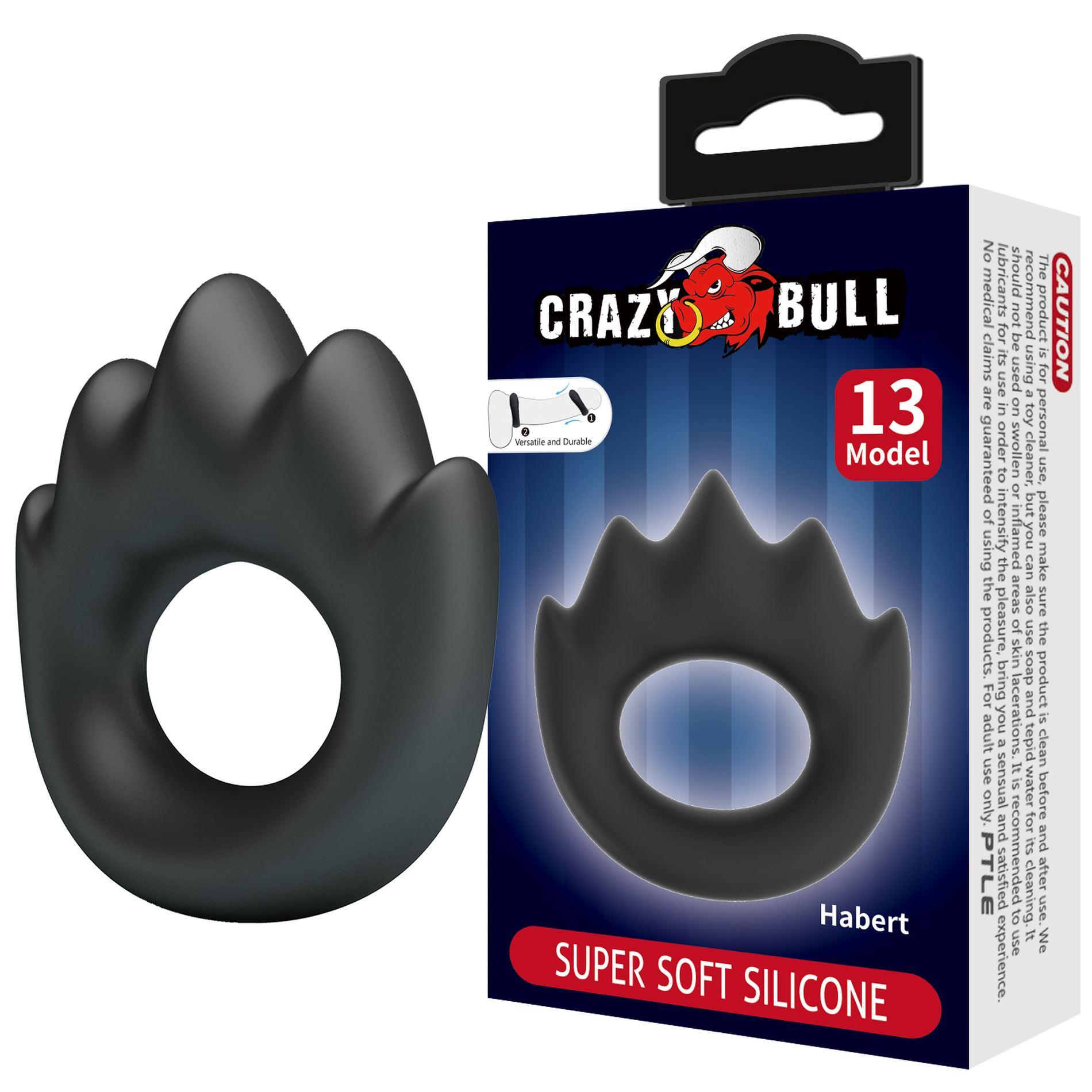 Эрекционное кольцо Crazy Bull Habert, 6.5 см (черный)