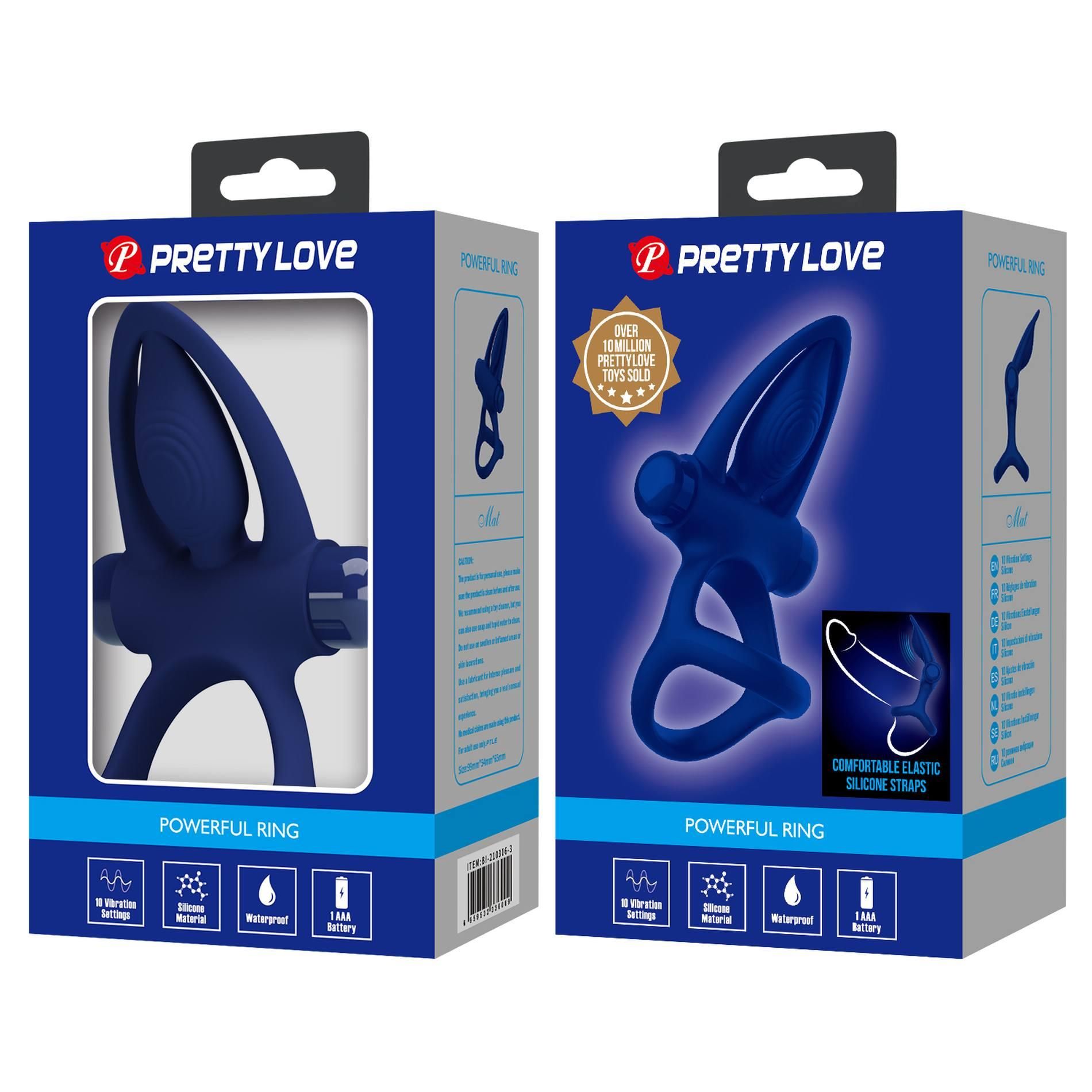 Виброкольцо Pretty Love Vibration Cock Ring (синий)
