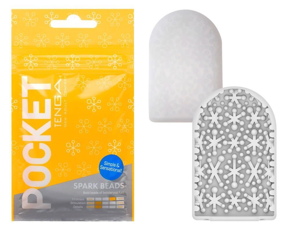 Мастурбатор Tenga Pocket Spark Beads (белый)