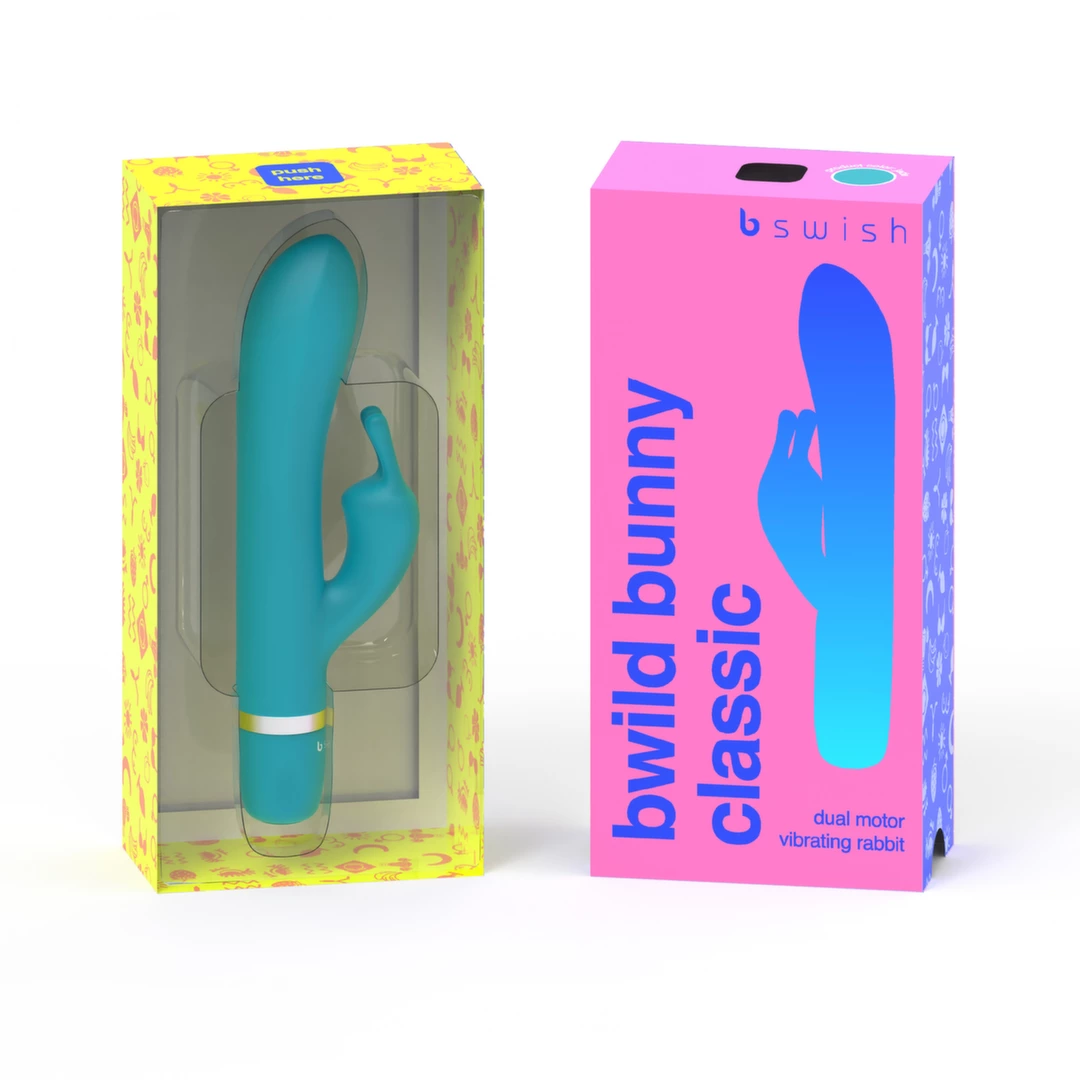 Вибратор-кролик B Swish Bwild Classic Bunny, 15.2 см (бирюзовый)