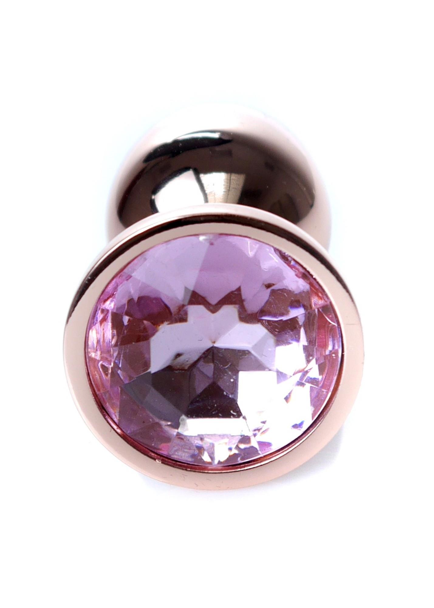 Анальна пробка з кристалом B - Series HeavyFun Plug-Jewellery, 7 см (світло-рожевий)