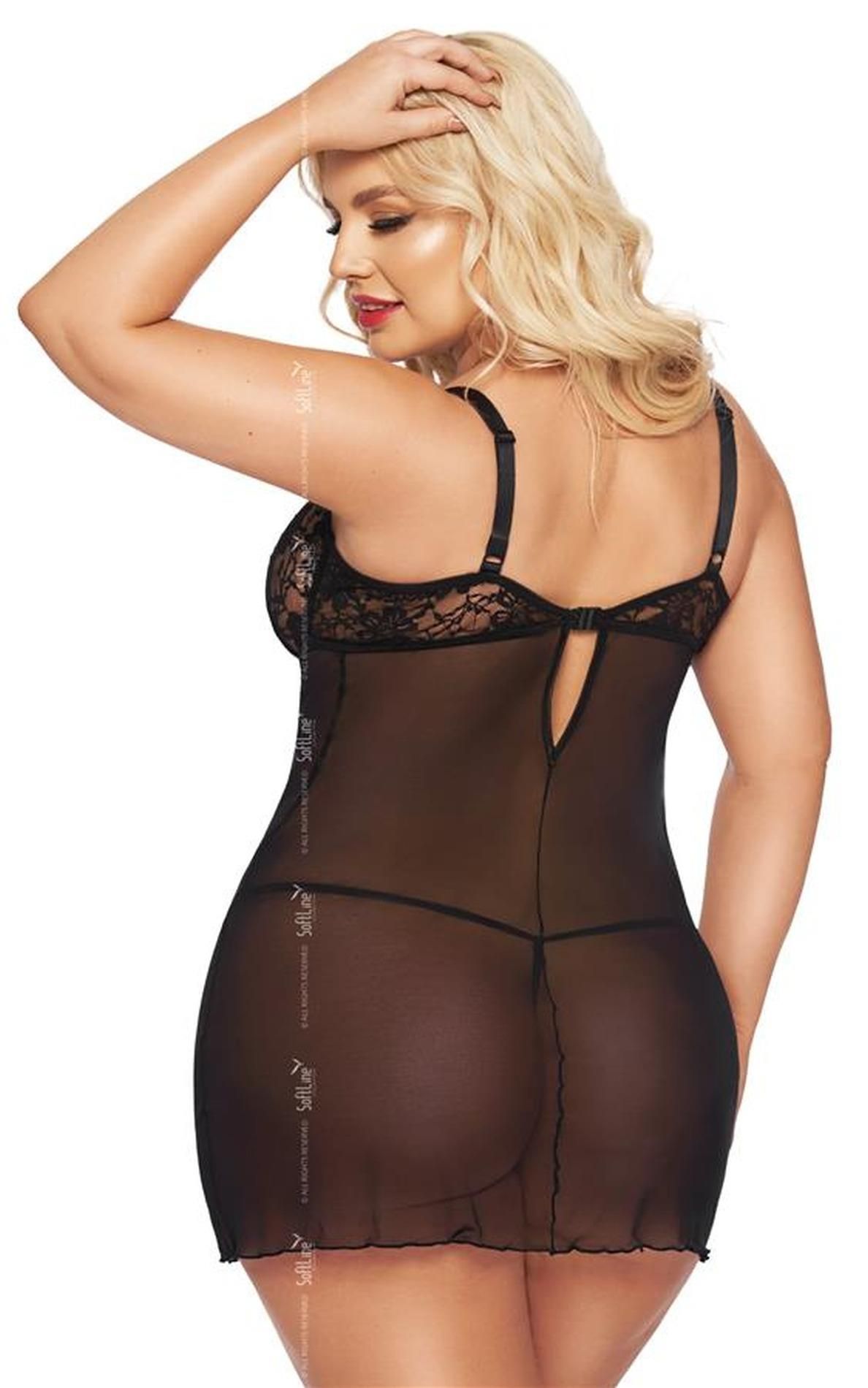 Сексуальный комплект SoftLine Collection Cornelia, 2XL (черный)