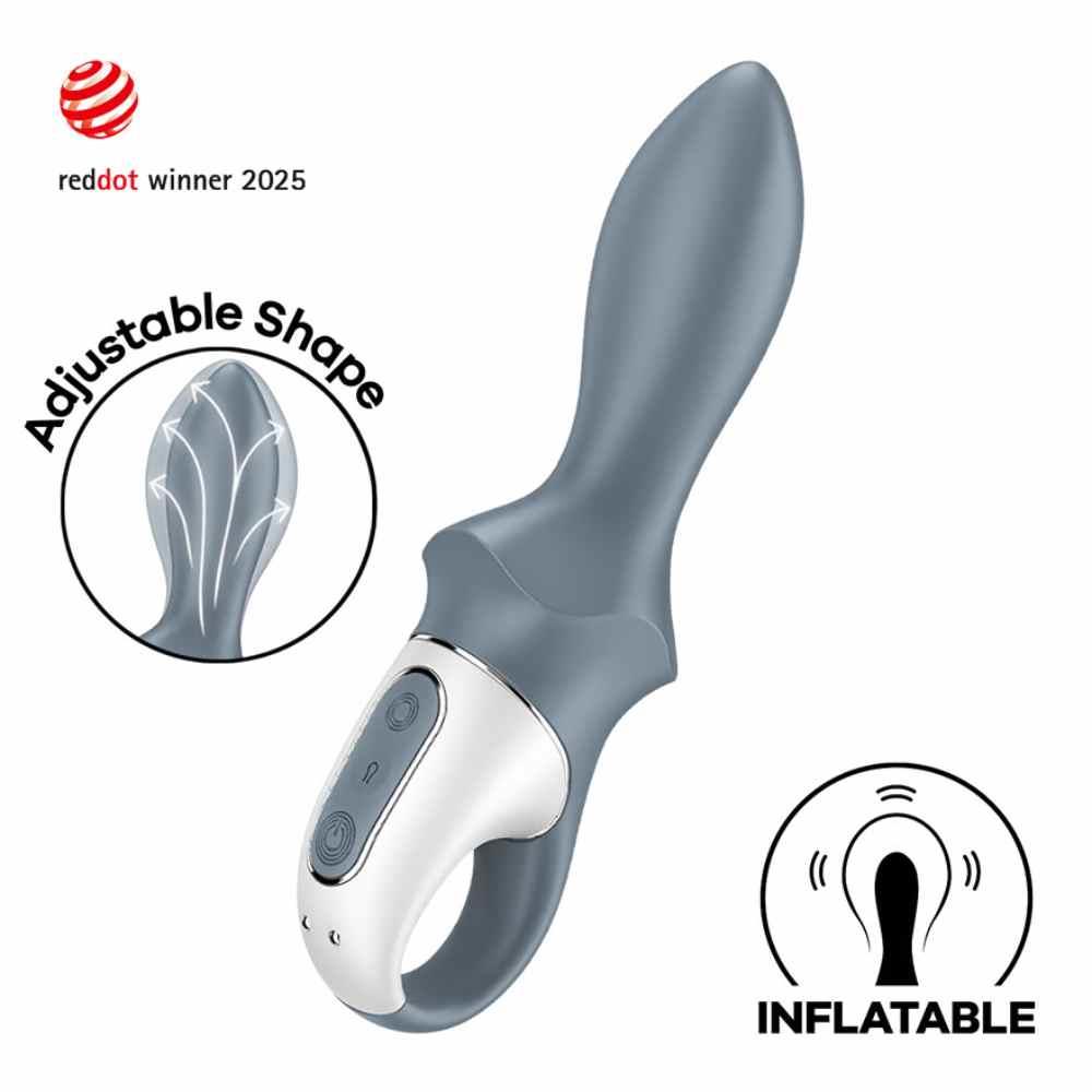 Вибратор Satisfyer Air Pump Booty 1, 17.5 см (серый)