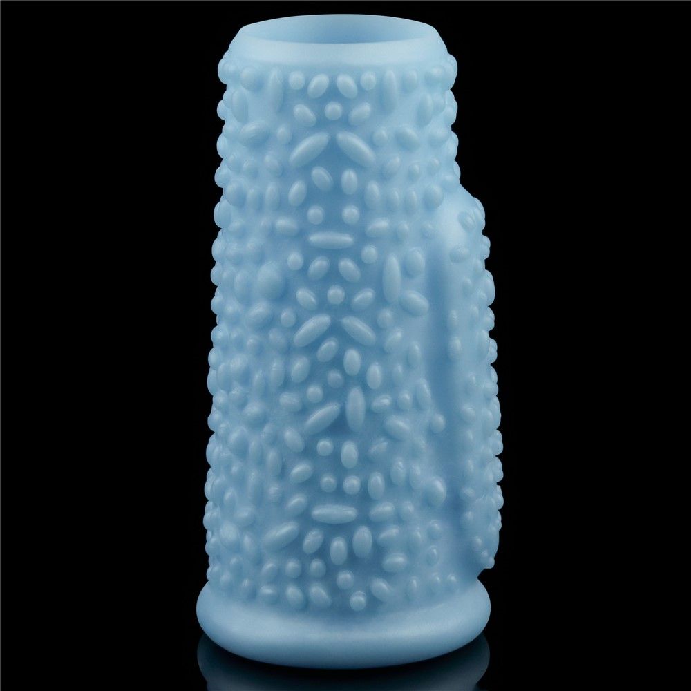 Насадка на пенис Knights Ring Vibrating Drip, 10 см (голубой)