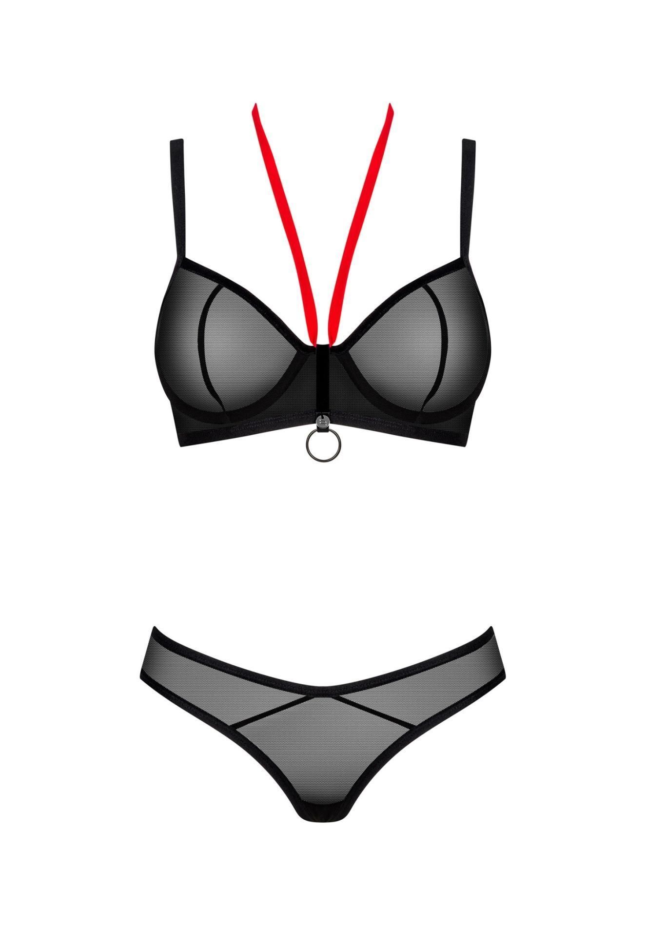 Комплект белья Obsessive Glandez 2-предмета, M/L (черный)