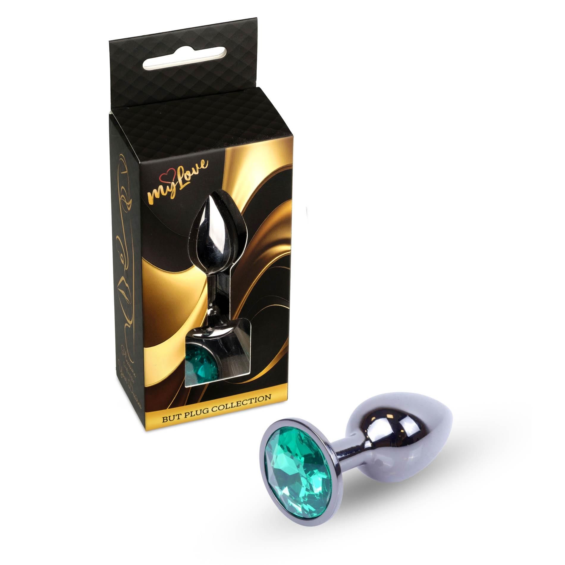 Korek analny MyLove Toys Jewelry Dark Silver Plug, 7 cm (zielony)