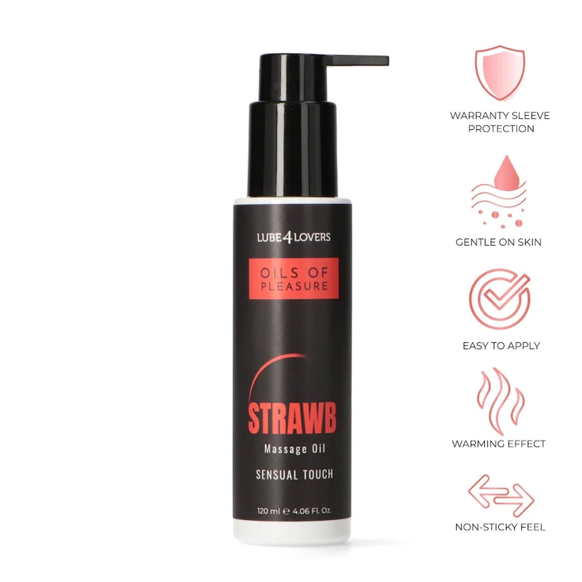 Масло для масажу Lube4lovers Oils of Pleasure Strawberry, 120 мл
