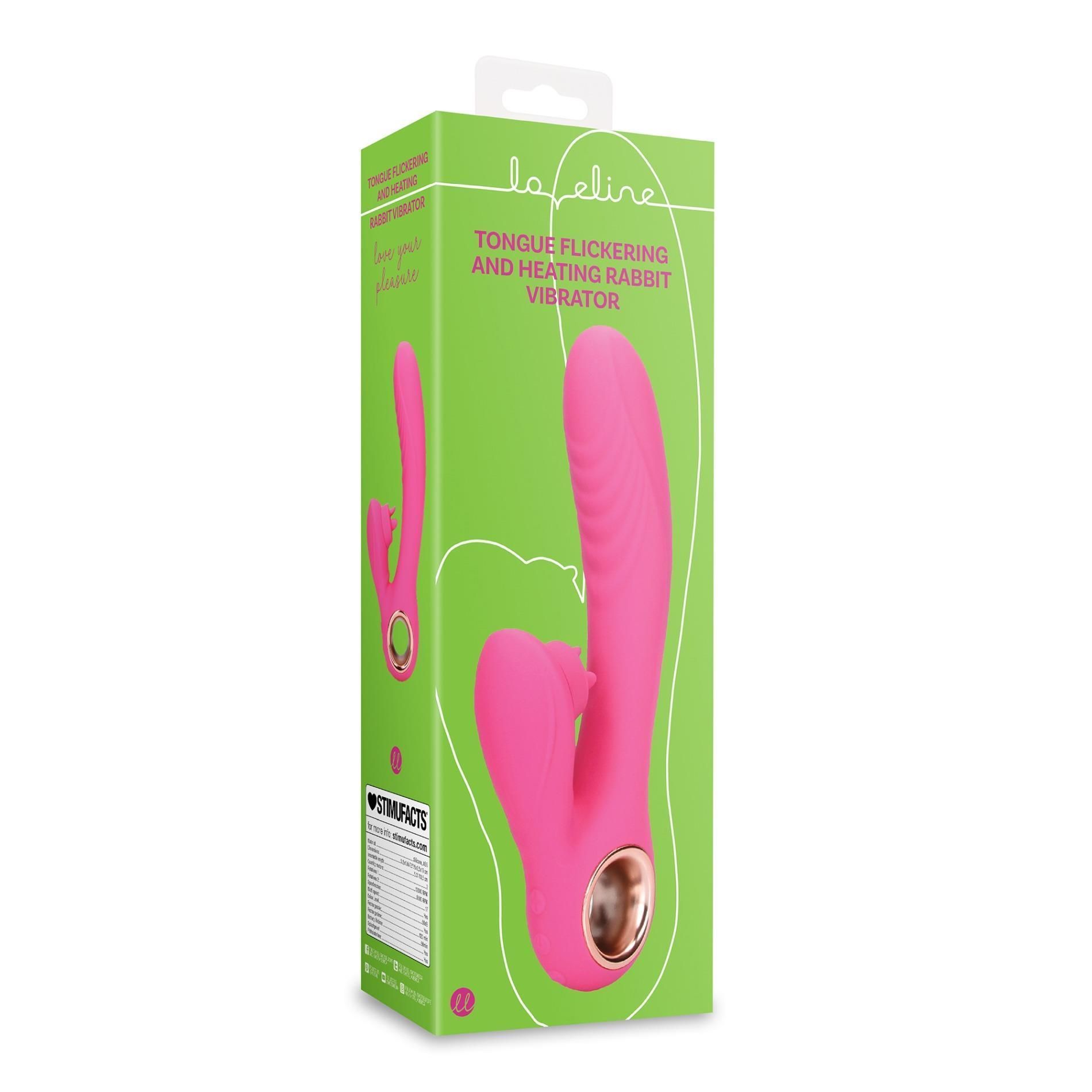 Вибратор-кролик Loveline Tongue Flickering and Heating, 21,5 см (розовый)