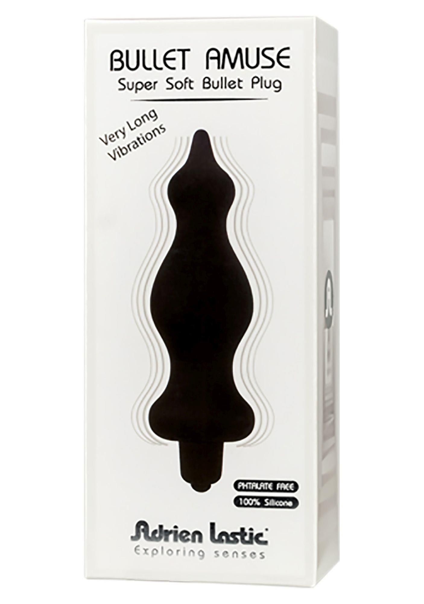 Korek analny Adrien Lastic Bullet Amuse, 12 cm (czarny)