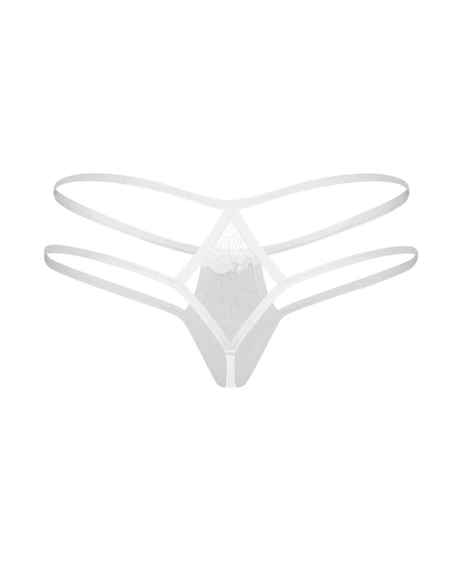 Сексуальные стринги Obsessive Arrowel, S/M (белый)