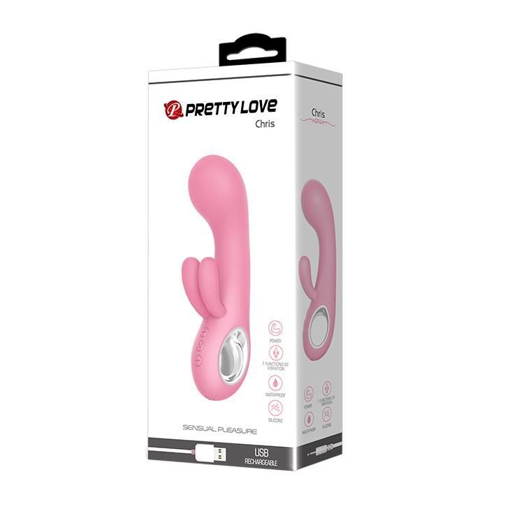 Wibrator królik Pretty Love Chris, 15,4 cm (jasnoróżowy)