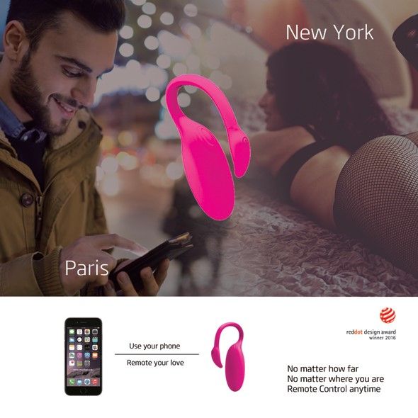 Виброяйцо с управлением со смартфона Magic Motion Flamingo, 7,2 см (розовый)