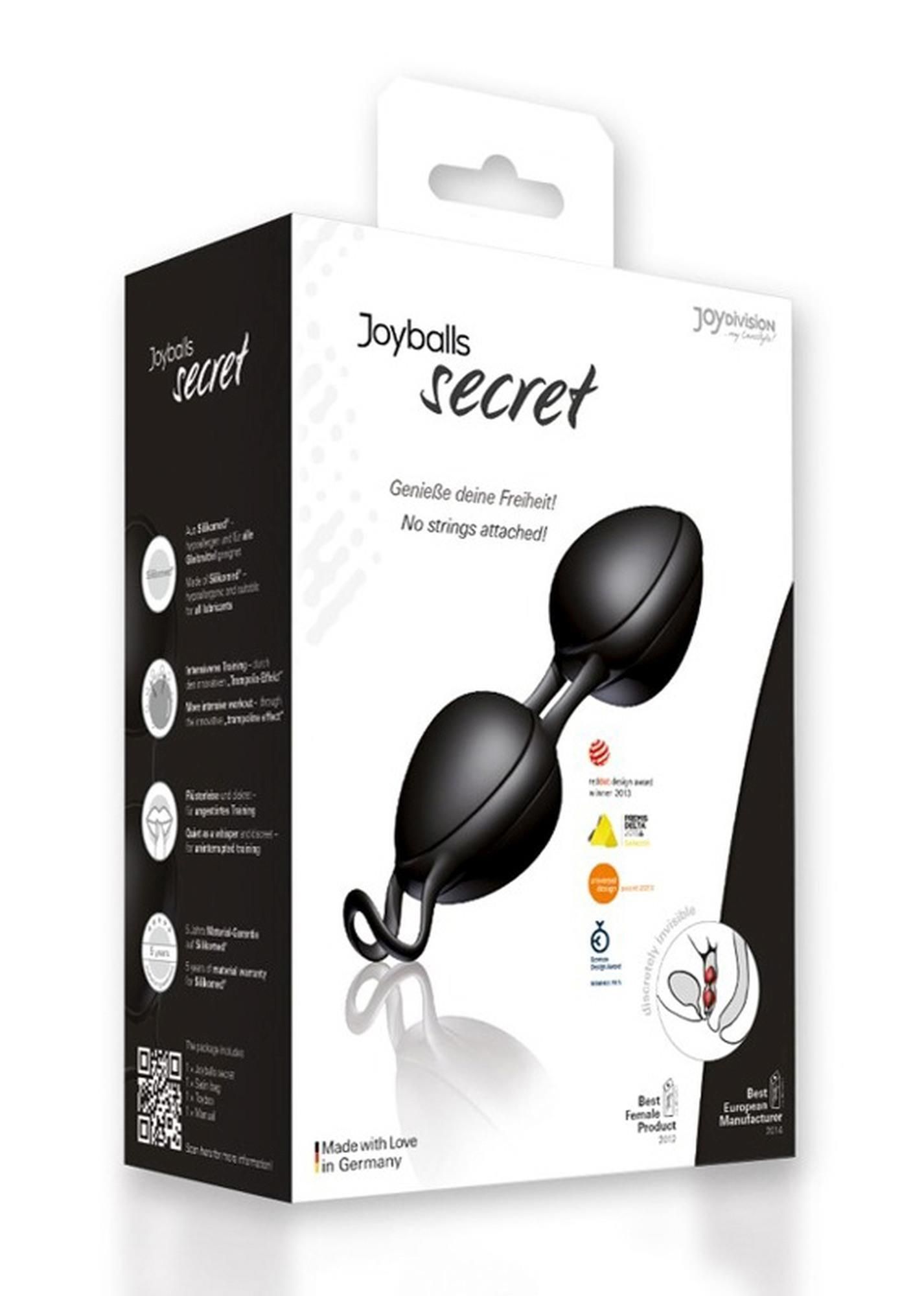 Вагинальные шарики Joy Division Joyballs Secret, 11.4 см (черный)