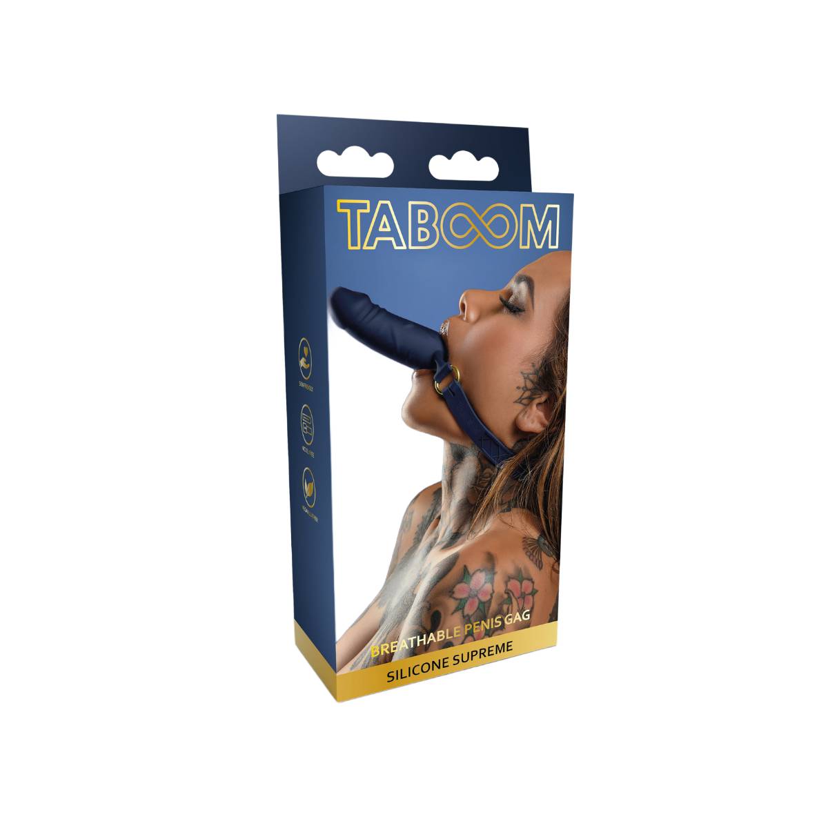 Кляп Taboom Silicone Supreme Breathable Penis Gag (синий)