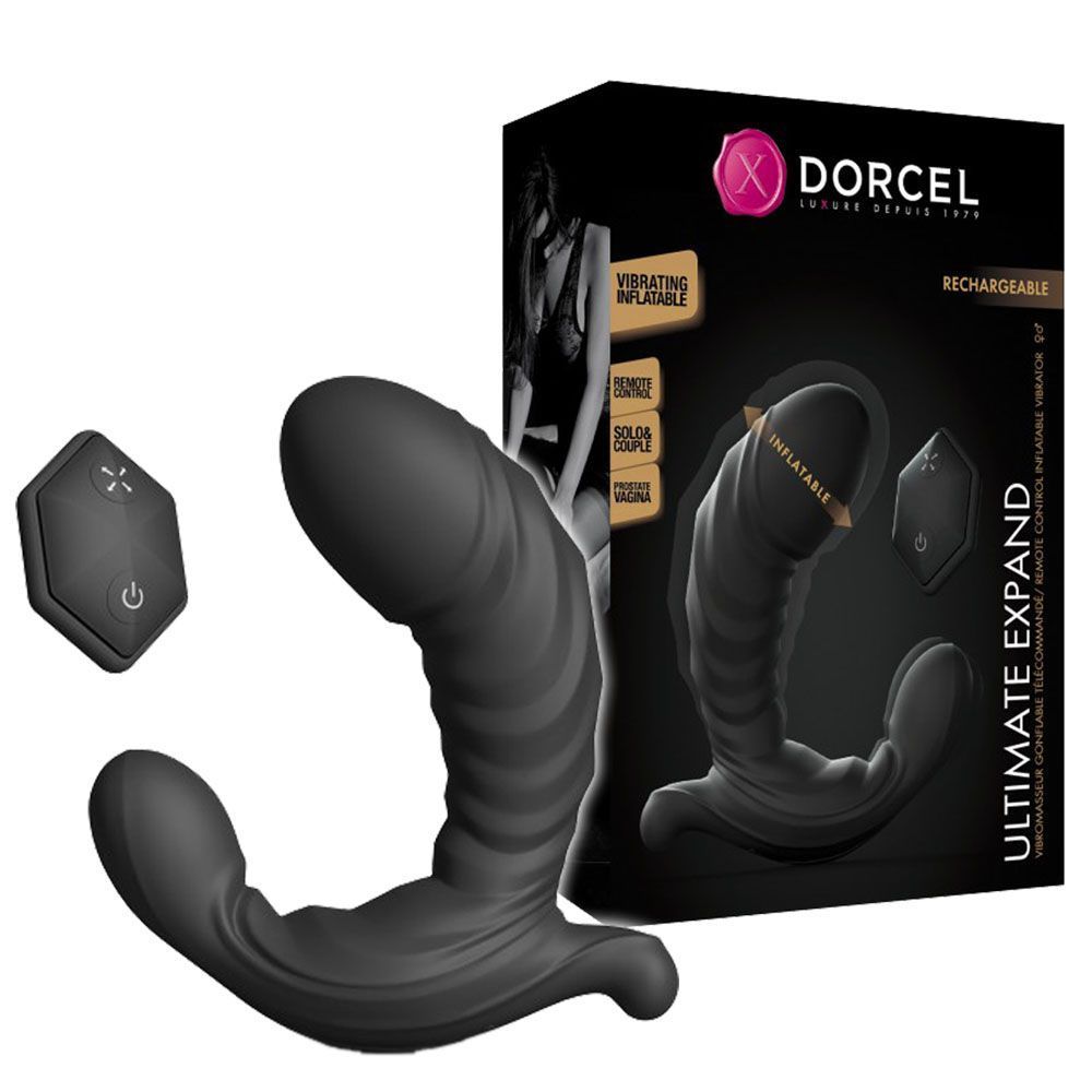 Вібратор Dorcel Ultimate Expand, 12 см (чорний)