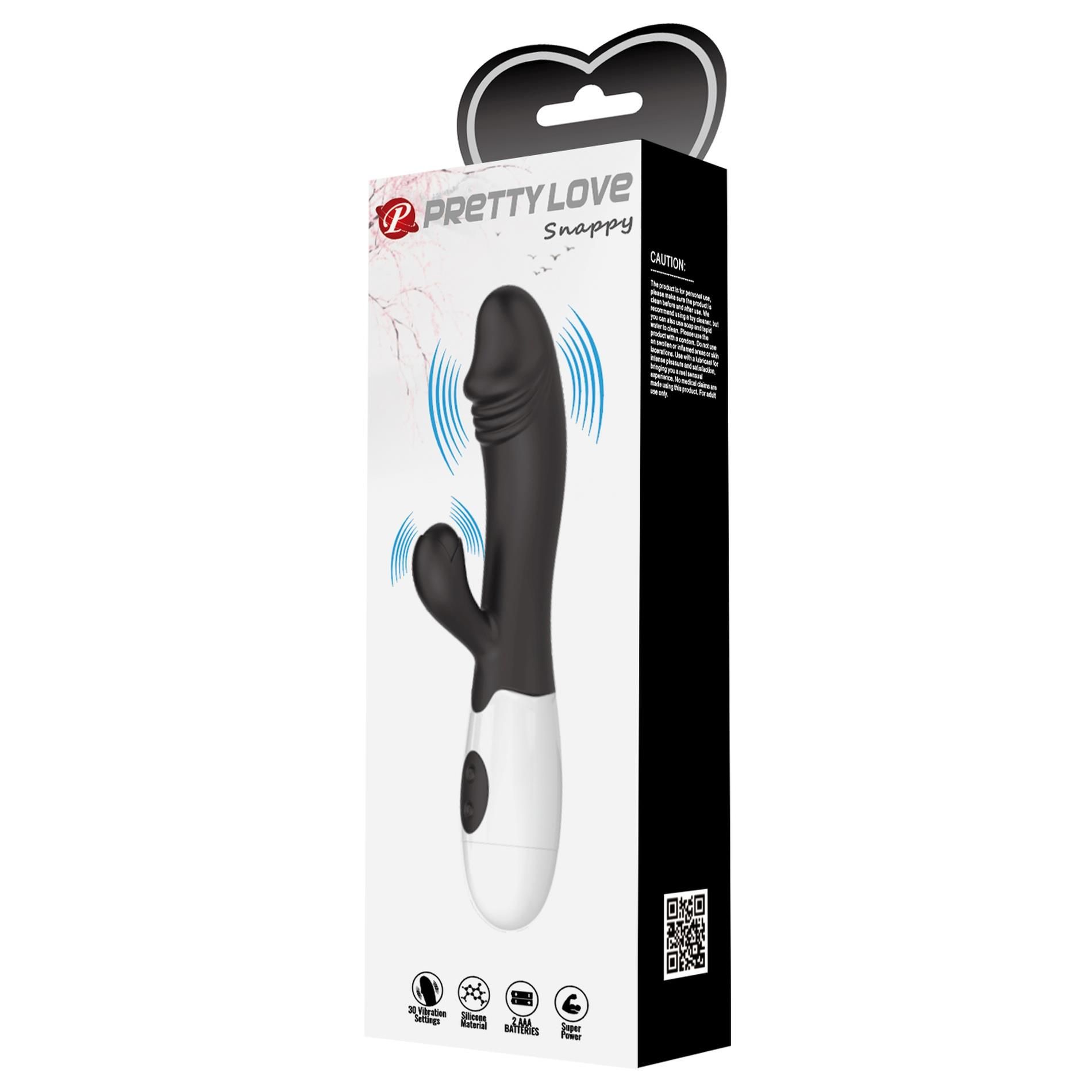 Wibrator królik Pretty Love Snappy, 19 cm (czarny)