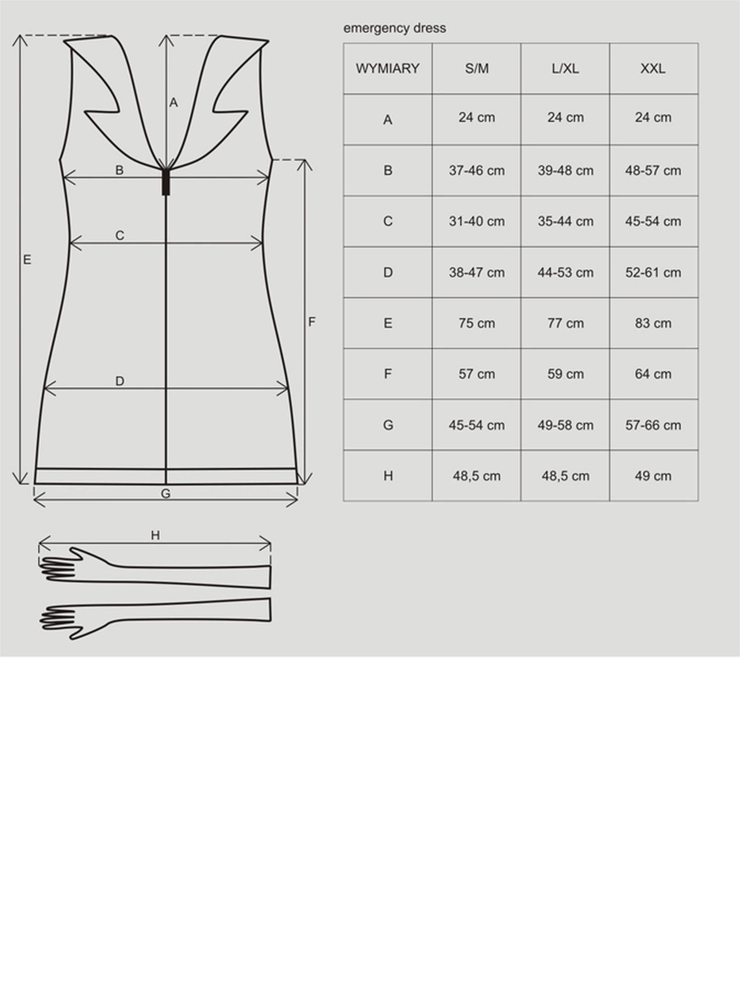 Эротический костюм Obsessive Emergency dress, S/M (белый)