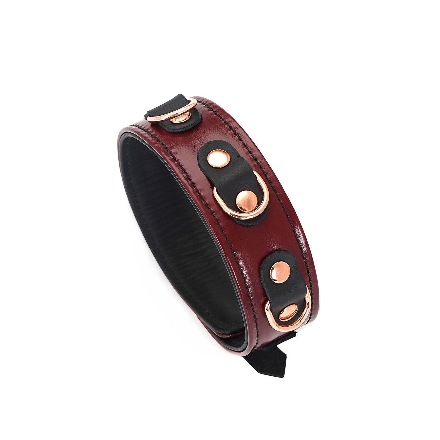 Ошейник с поводком Liebe Seele Wine Red Leather Collar Leash and Lock (бордовый)