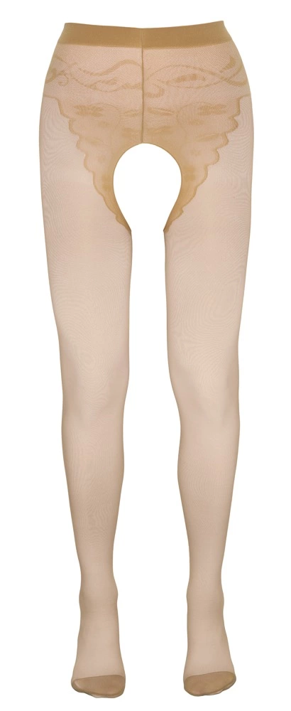 Колготки з відкритим пахом Cottelli Legwear, 3 (бежевий)