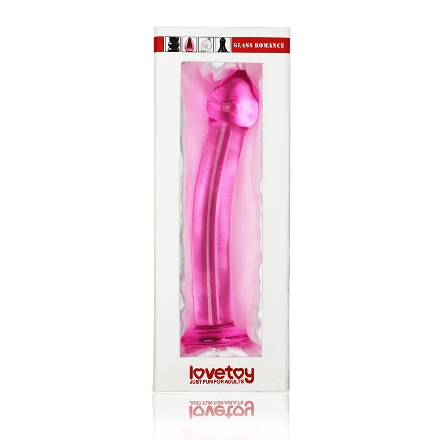 Фалоімітатор LoveToy Glass Romance, 18.5 см (рожевий)