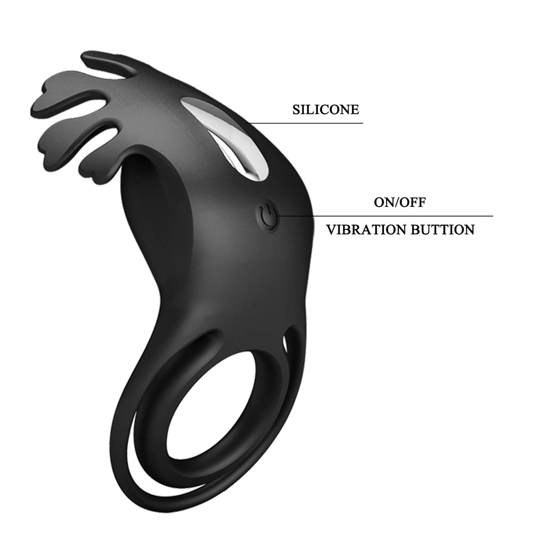 Ерекційне кільце Pretty Love Vibrant Penis Ring Ruben, 8,5 см (чорний)