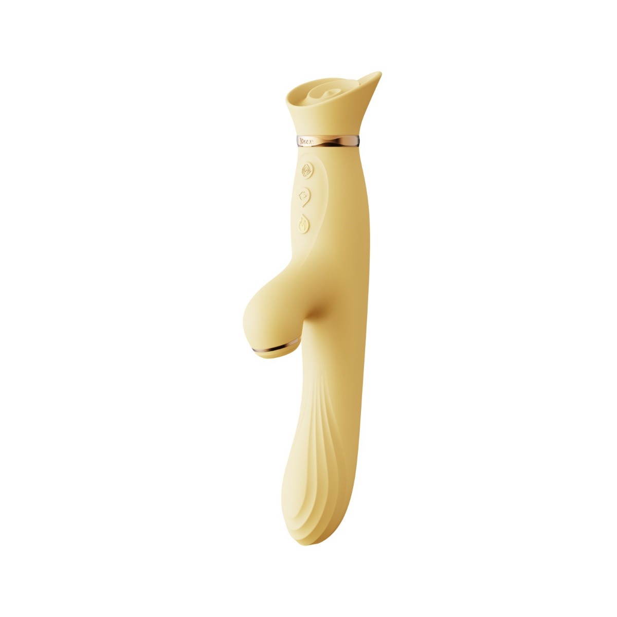Вибратор-кролик Zalo Rose Rabbit Thruster, 25 см (желтый)