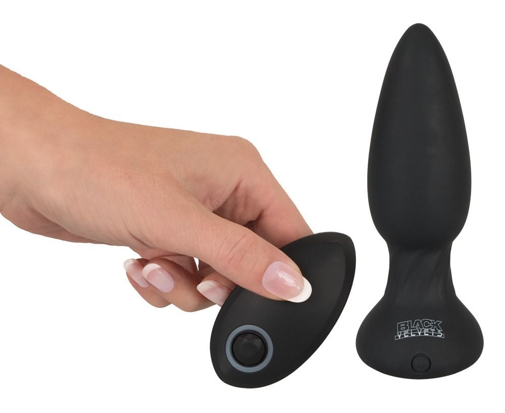 Korek analny Orion Black Velvets RC Shaking Plug, 14,2 cm (czarny)