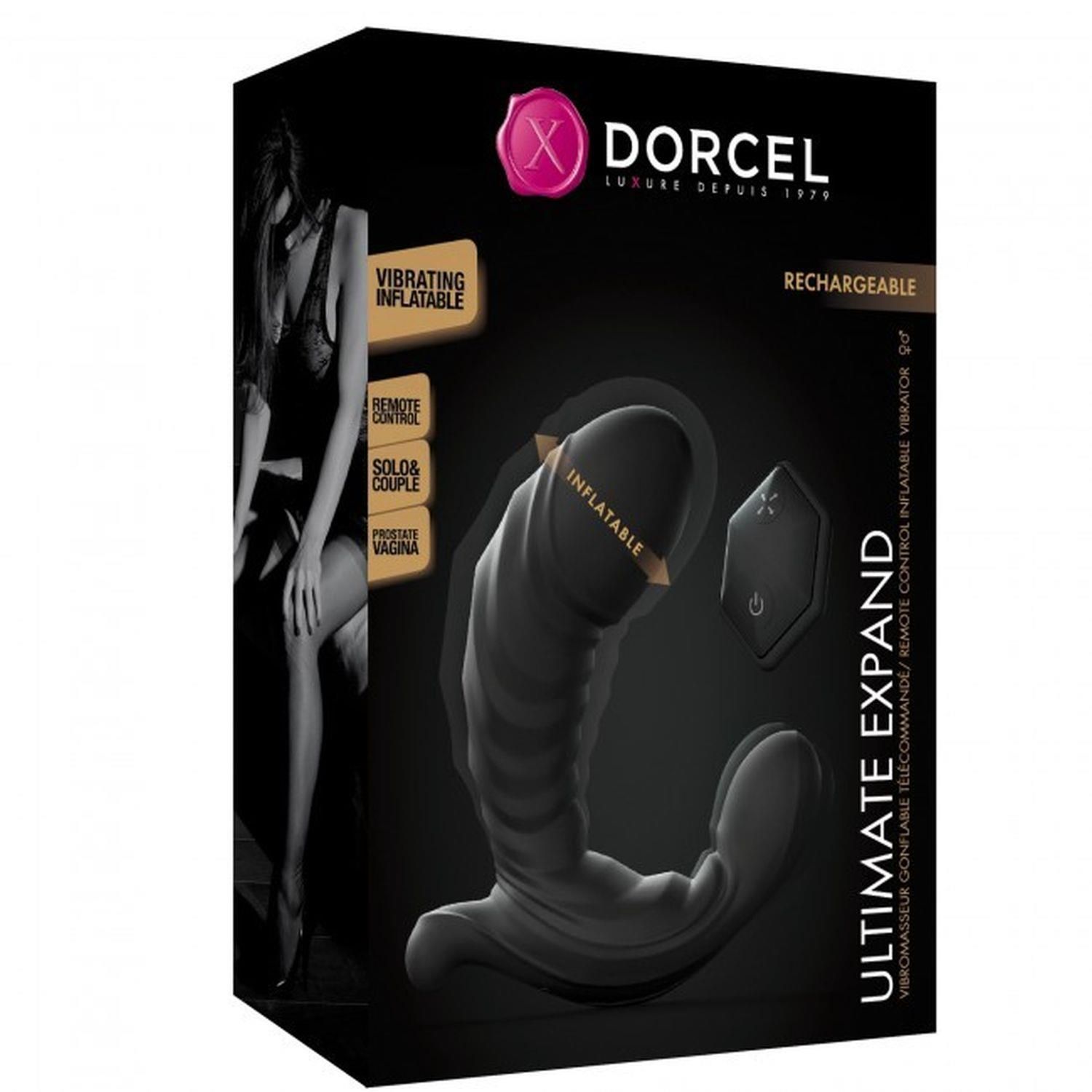 Вібратор Dorcel Ultimate Expand, 12 см (чорний)