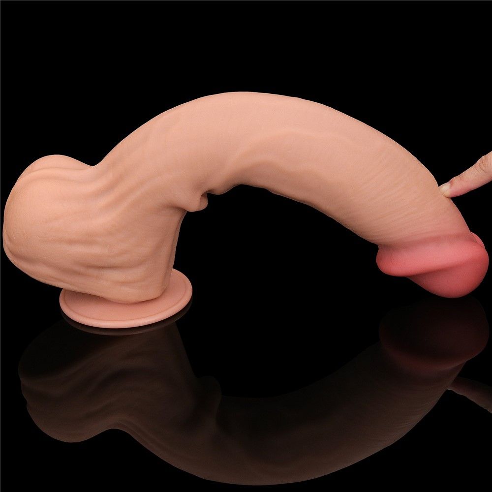 Фаллоимитатор LoveToy Sliding-Skin Dual Layer Dong King Sized, 36 см (телесный)
