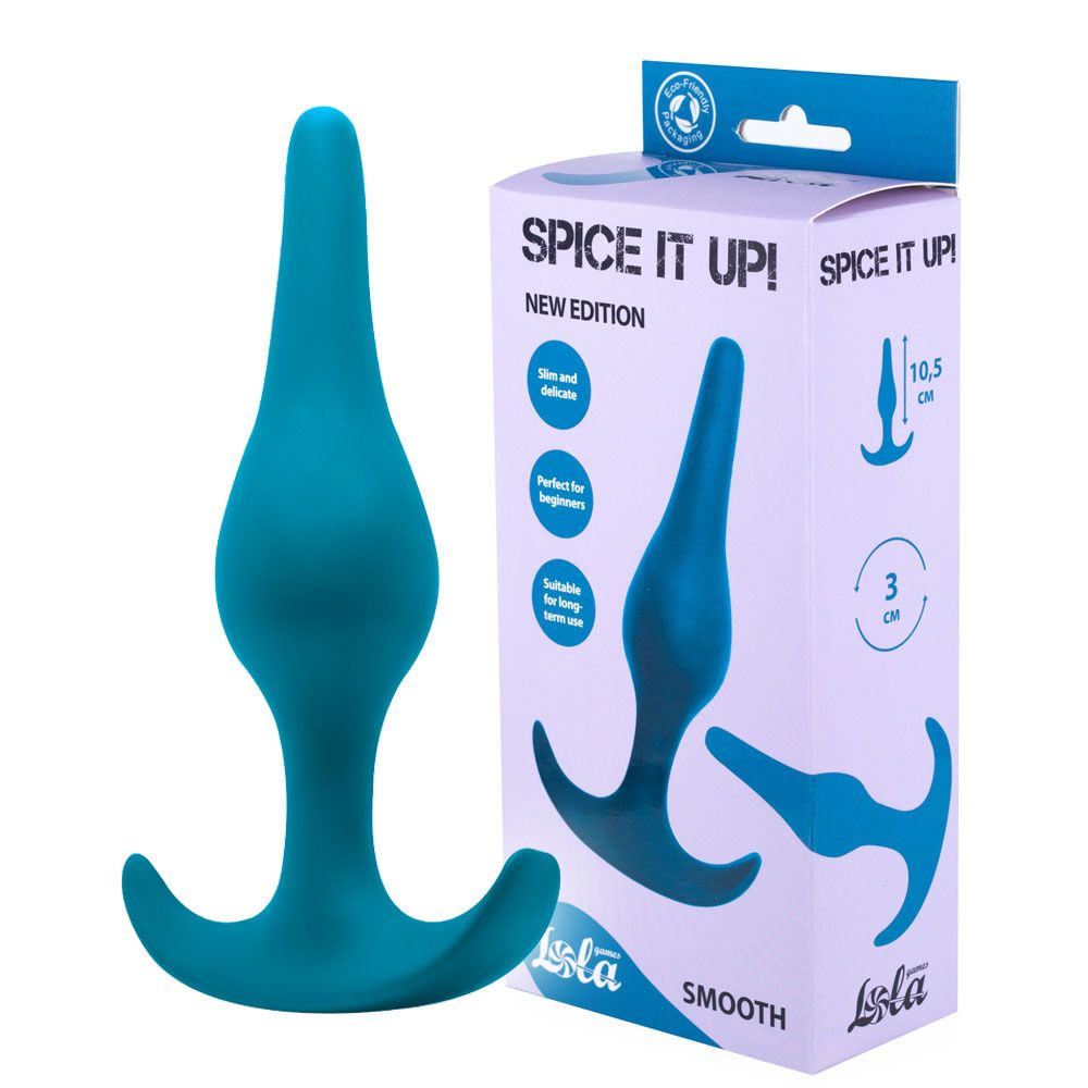 Анальна пробка Lola Games Plug Smooth Aquamarine, 12.5 см (синій)
