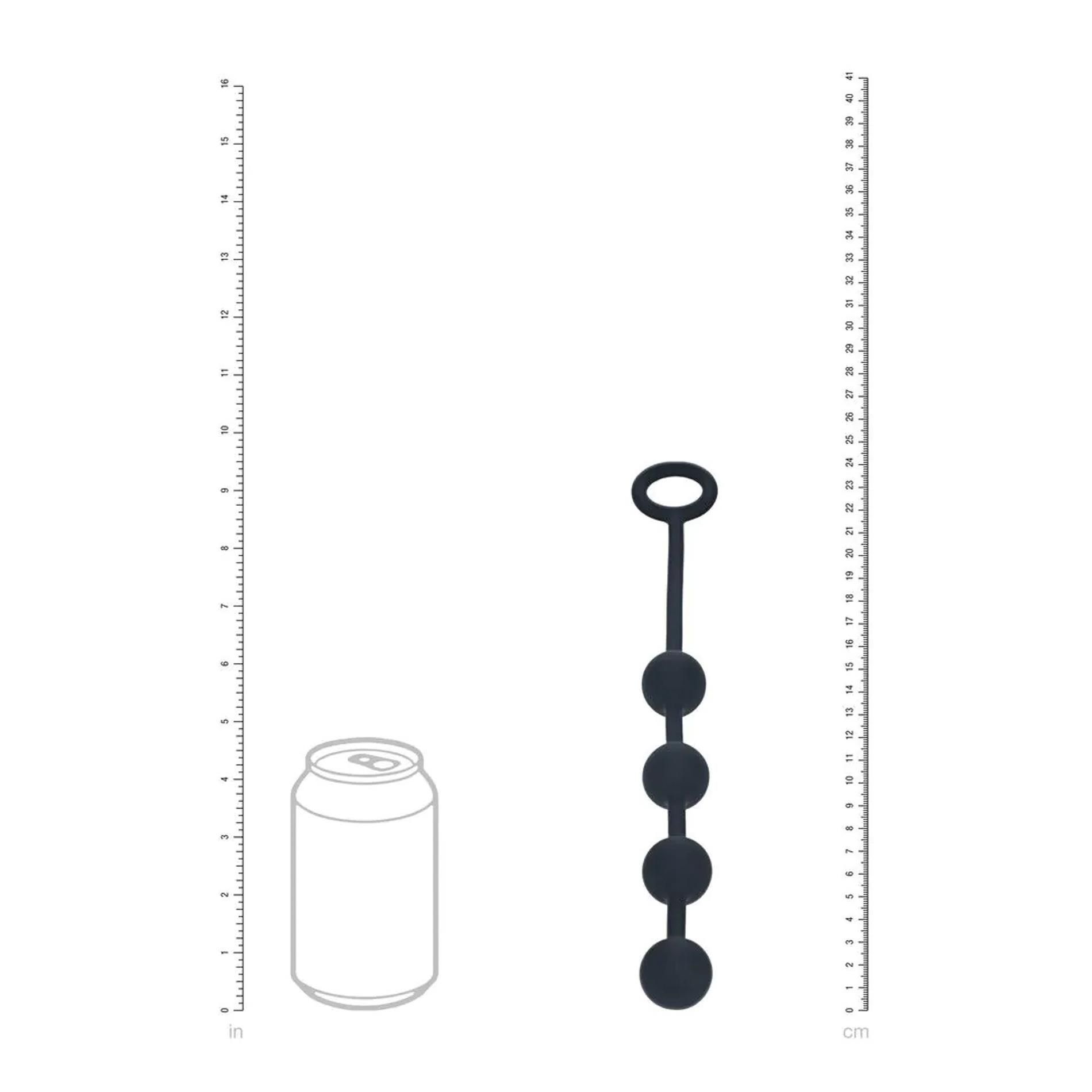 Анальная цепочка Levelz Round Silicone Anal Balls, 23 см (черный)