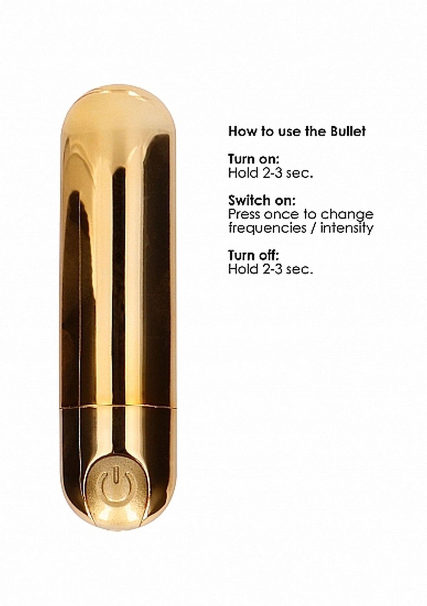 Мини-вибратор Shots Be Good Tonight Bullet, 7.7 см (золотой)