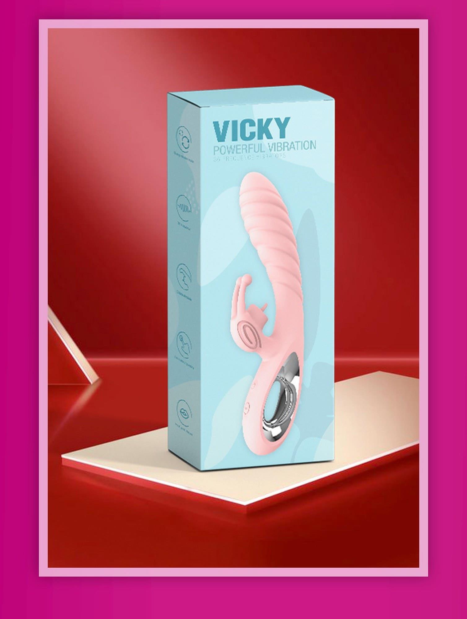 Вибратор-кролик Boss Series Vicky, 20.4 см (розовый)