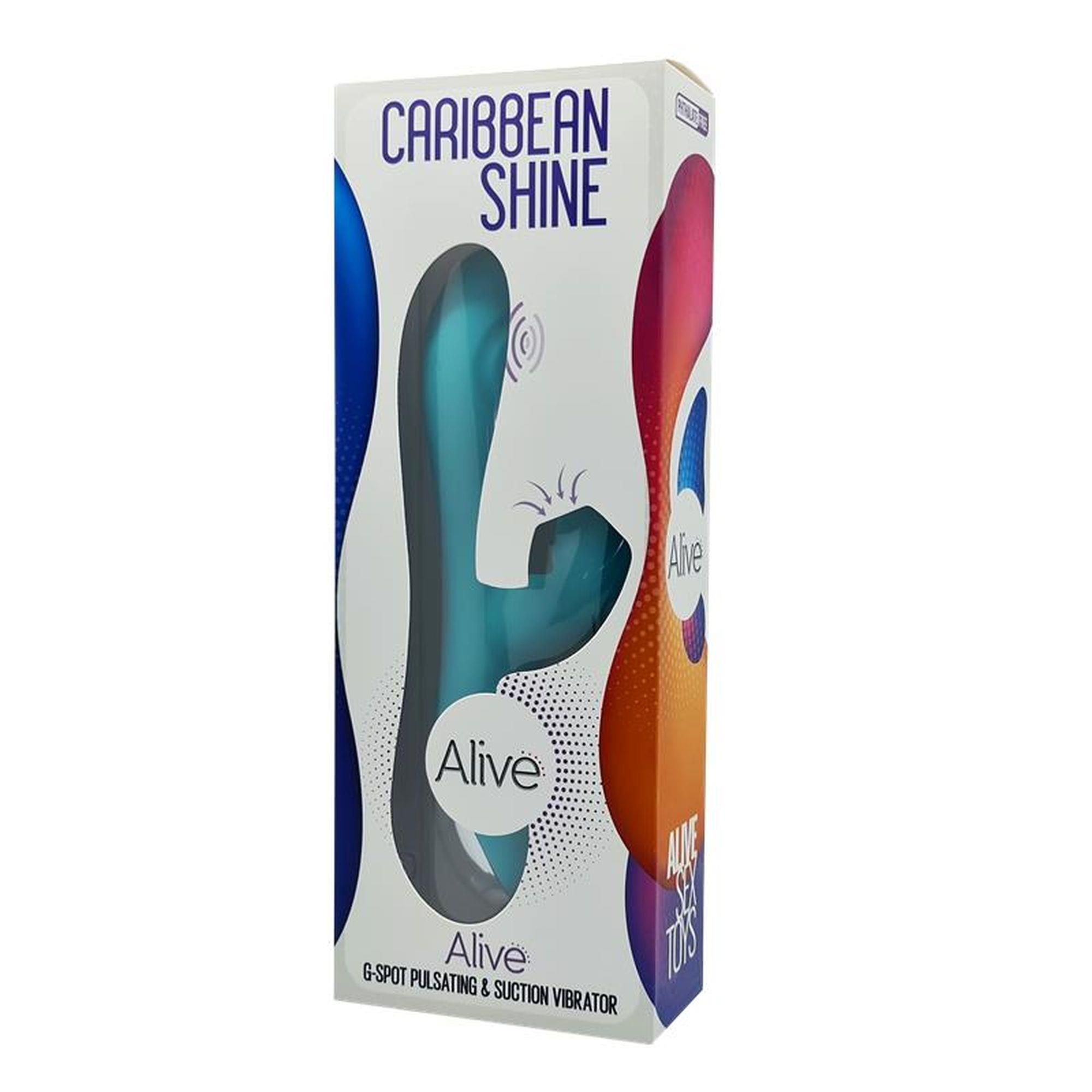 Вибратор кролик Alive Caribbean Shine, 21 см (голубой)