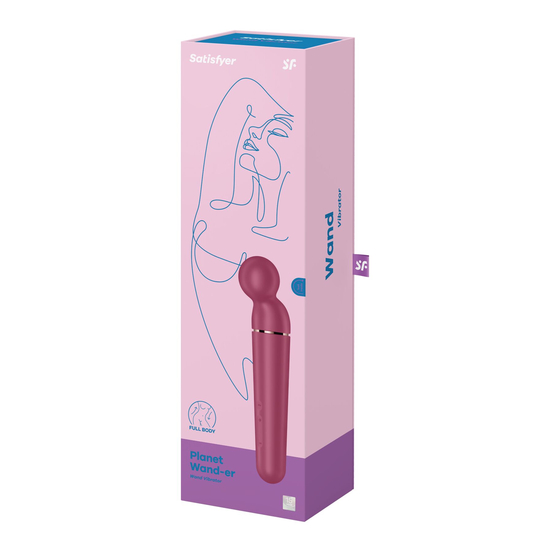 Вибромассажер Satisfyer Planet Wand-er, 30.4 см (бордовый)