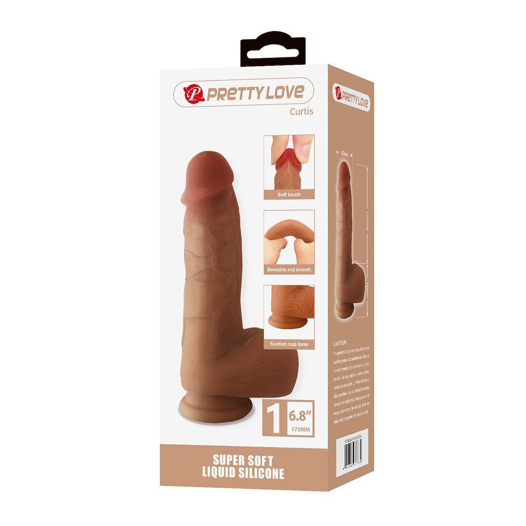 Фаллоимитатор Pretty Love Curtis 6.8", 17.3 см (телесный)