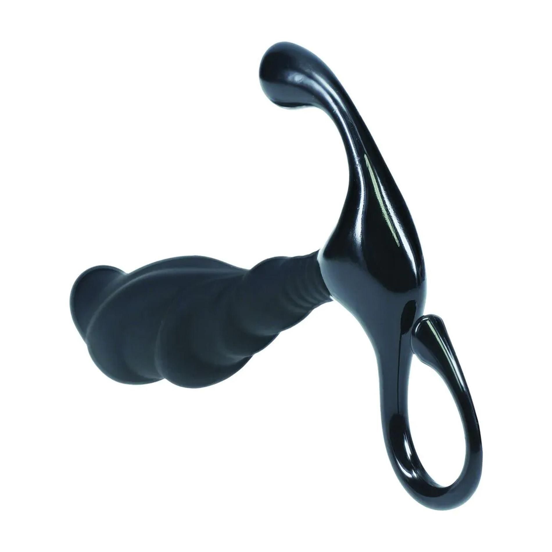 Стимулятор простаты Levelz Rippled with Hard Loop L, 12.4 см (черный)