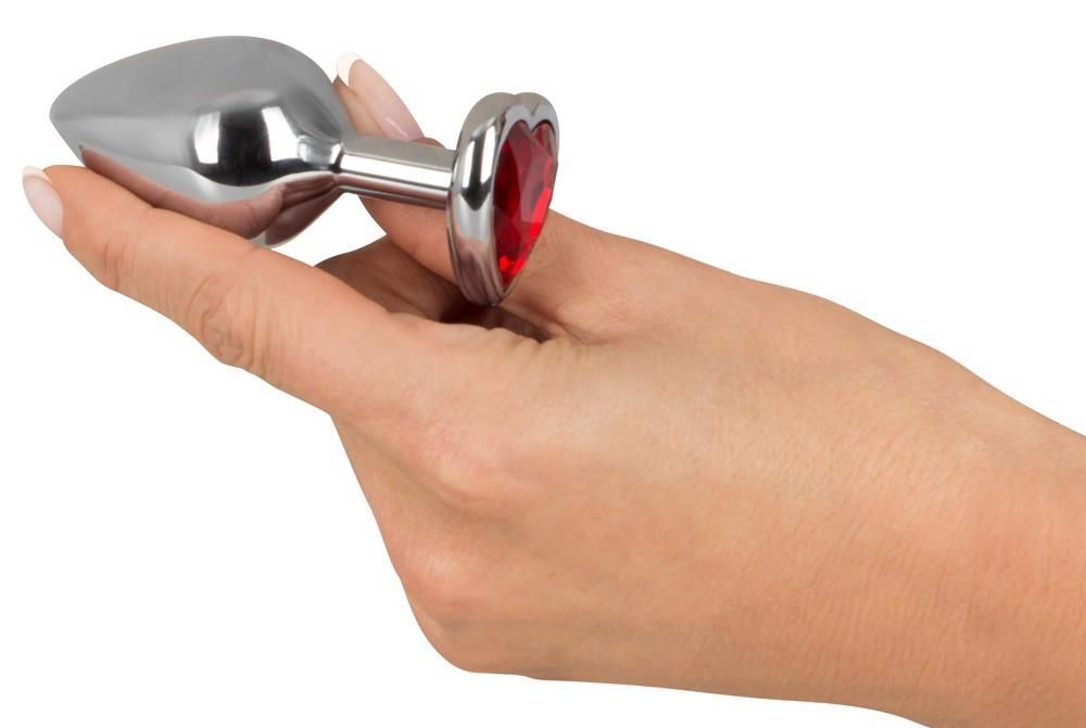 Korek analny z kryształkiem You2Toys, 8,2 cm (srebro)