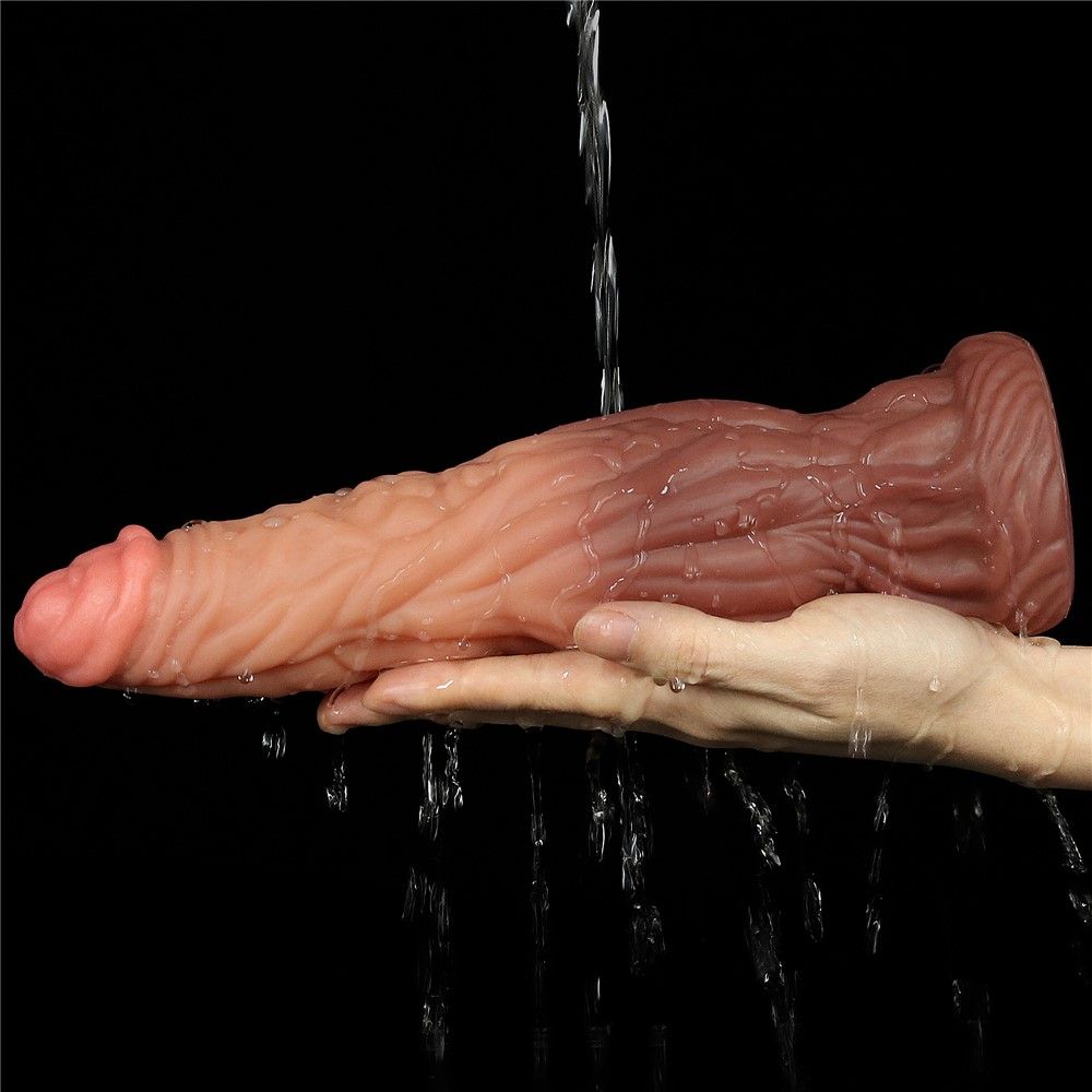 Фаллоимитатор Dual-Layered Silicone 9.5" Nature Cock, 24.5 см (коричневый)