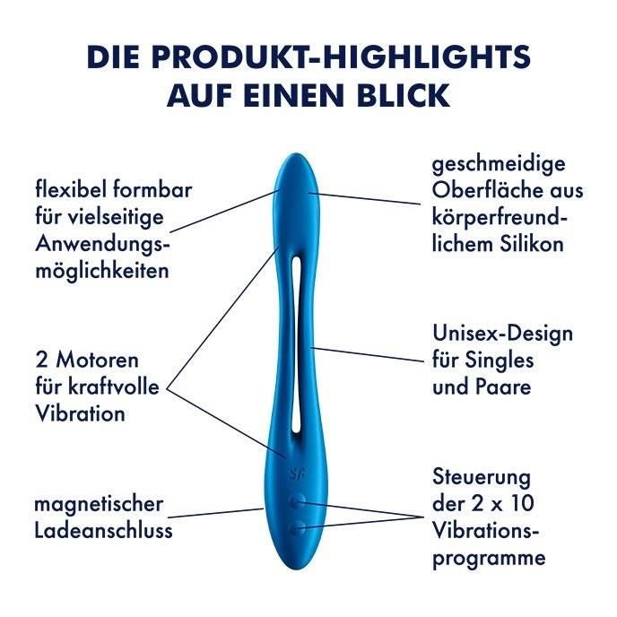 Wibrator Satisfyer Elastic Game, 20 cm (niebieski)