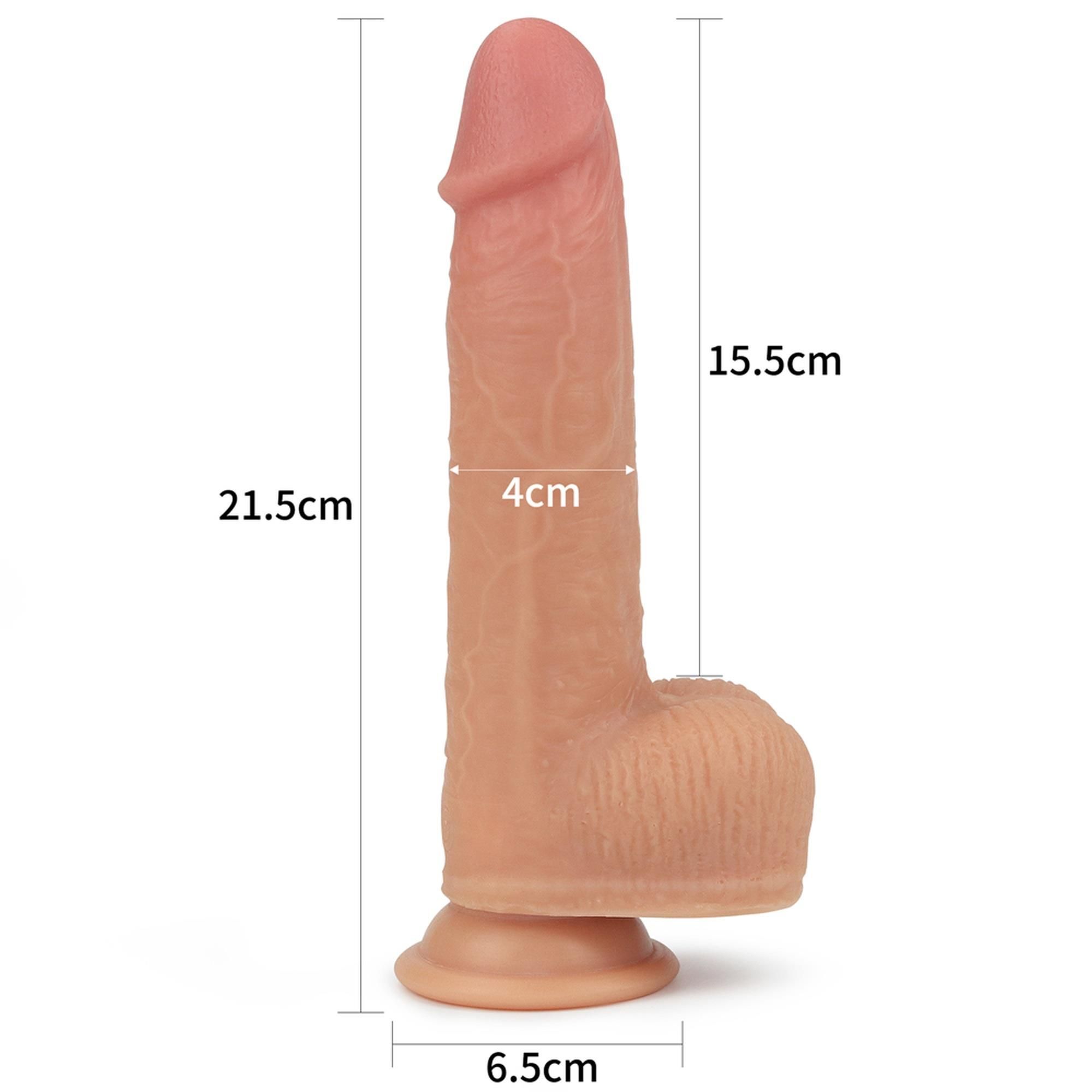Реалистичный вибратор Dual Layer Rotating Nature Cock Anthony, 21,5 см (телесный)