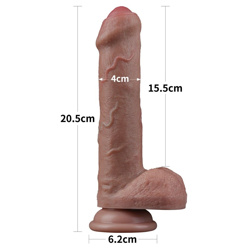 Фалоімітатор Lovetoy Dual-Layered Silicone Nature, 20,5 см (коричневий)
