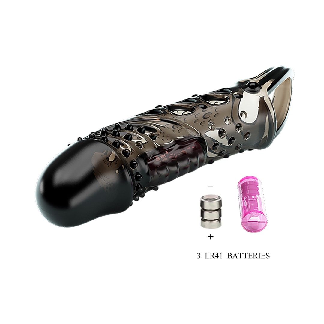 Насадка на пенис Pretty Love Penis Sleeve Cecelia, 18,5 см (черный)