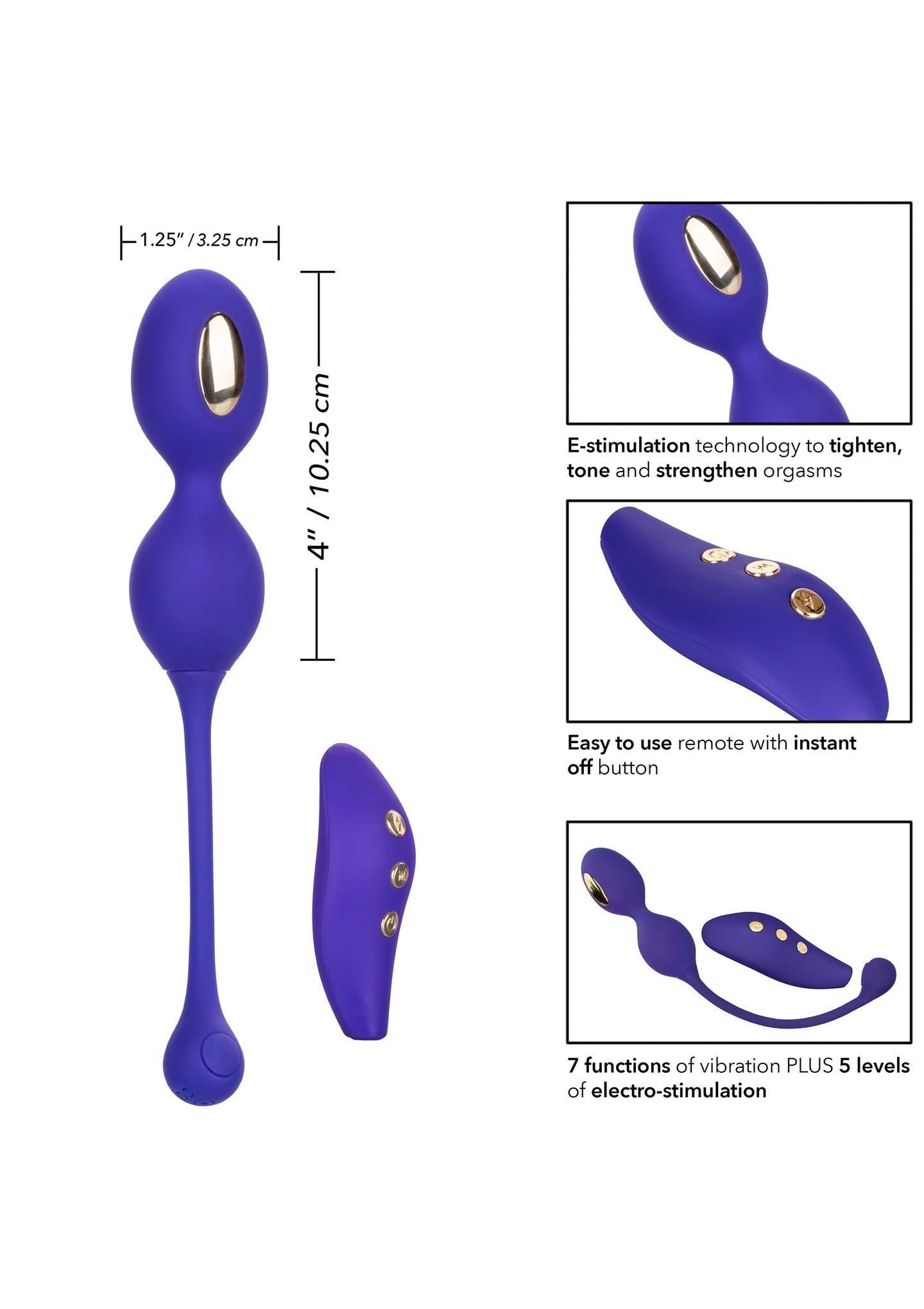Вагінальні кульки CalExotics E-stim Dual Kegel Exerciser, 19,7 см (фіолетовий)